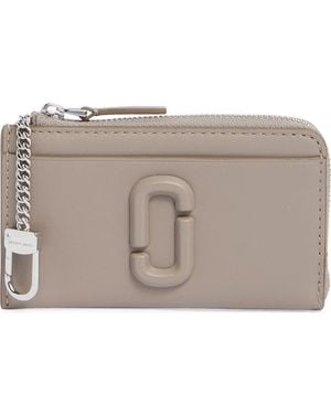 Marc Jacobs The Top Zip Multi Leather Card Holder - Natural