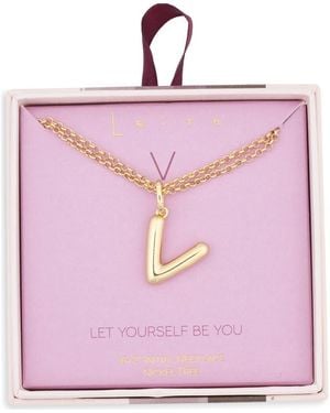 Leith Lowercase Initial Bubble Pendant Necklace - Pink