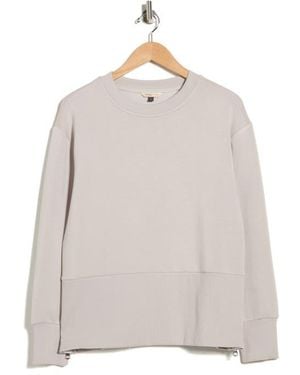 NYDJ Scuba Fleece Crewneck Sweatshirt - Natural