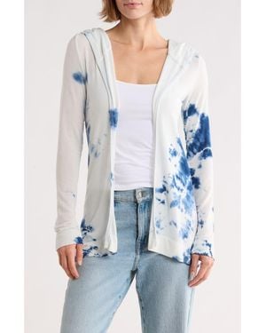 Go Couture Hooded Cardigan - Blue