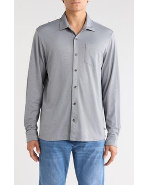 Travis Mathew Evening Bonfire Button-Up Shirt - Gray