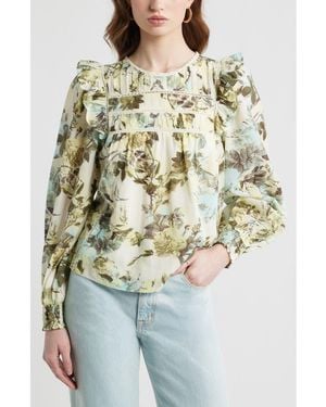 Treasure & Bond Ladder Cutout Cotton Top - White