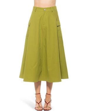 Alexia Admor Avery Cargo Midi Skirt - Yellow
