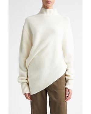 A.L.C. Naomi Asymmetric Mock Neck Sweater - White