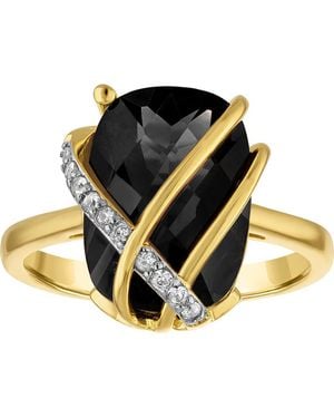 FZN Oval Cut Amethyst Cocktail Ring - Black