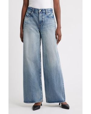 Moussy Lewes High Waist Superwide Leg Jeans - Blue