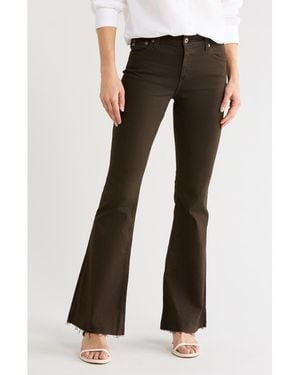 AG Jeans Angeline Mid Rise Flare Jeans - Brown
