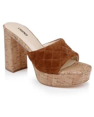 L'Agence Gabriell Platform Slide Sandal - Brown