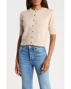 Joie Cashmere Cable Cardigan - Blue