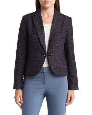 Amanda + Chelsea Peak Lapel Bouclé Blazer - Black