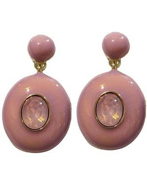 MacRae & Co Maggie Crystal Drop Earrings - Pink