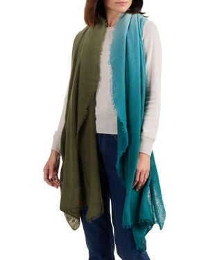 Amicale Dip Dye Cashmere Scarf - Blue