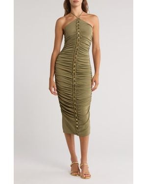Cult Gaia Calian Ruched Dress - Green