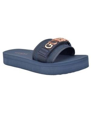 Guess Peers Slide Sandal - Blue