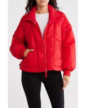 Free People Penelope Packable Puffer Jacket - Red