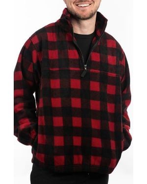 Burnside Polar Fleece Quarter Zip Sweatshirt - Red
