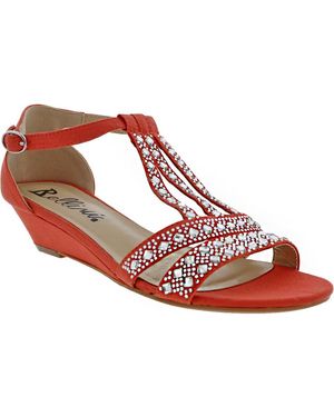 Bellini Larris Rhinestone Wedge Sandal - Red