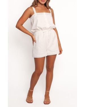 Petal & Pup Joanina Lace Trim Romper - White