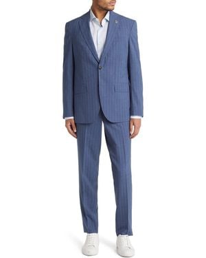 Ted Baker Italian Wool Stripe Unstructured Suit - Blue