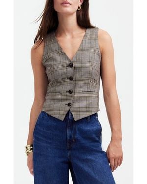 Madewell Glen Plaid Vest - Blue