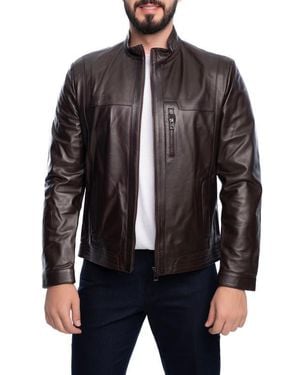 VELLAPAIS Lisbon Leather Jacket - Black