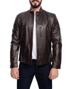 VELLAPAIS Lisbon Leather Jacket - Black