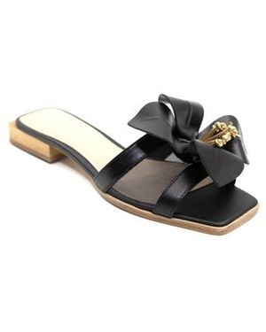 Ashley Kahen Blossom Slide Sandal - Black