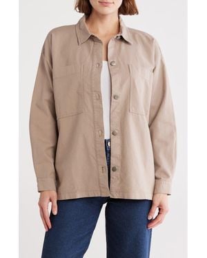 Eileen Fisher Classic Boxy Long Sleeve Button-Up Shirt - Natural