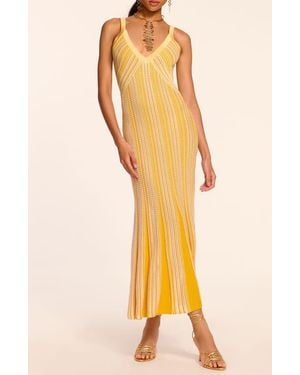Ramy Brook Paetyn Textured Stripe Knit Maxi Dress - Yellow