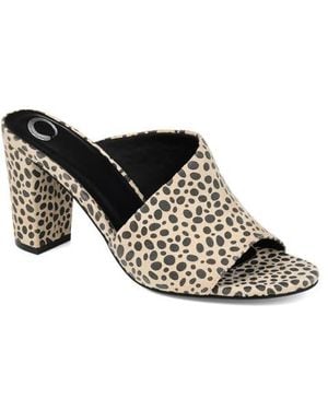 Journee Collection Allea Block Heel Mule - White