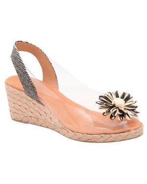 Andre Assous Slingback Espadrille Peep Toe Wedge Sandal - Pink
