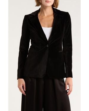 Alice + Olivia Macey Fitted Velvet Blazer - Black