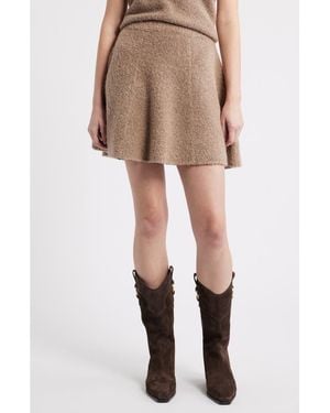 Treasure & Bond Bouclé Sweater Miniskirt - Natural