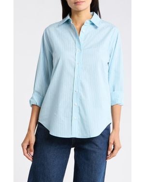 Leith Cotton Button-Down Shirt - Blue