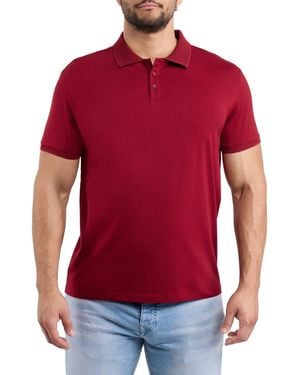 Xray Jeans Stretch Cotton Rib Polo - Red