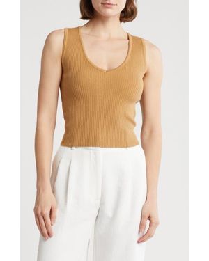 Love By Design Sandy V-Neck Sweater Tank - White