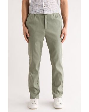 Bugatchi Stretch Cotton & Linen Pants - Green