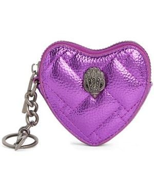 Kurt Geiger Kensington Heart Charm Zip Pouch - Purple