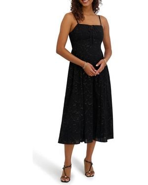 Kensie Lurex Midi Dress - Black