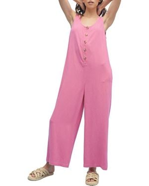 Wishlist Button Front Sleeveless Jumpsuit - Pink