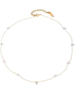 LA MENO Dainty Imitation Pearl Necklace - White