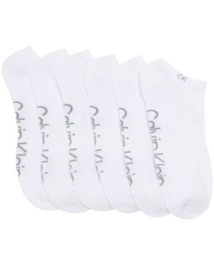 Calvin Klein 6-Pack 1/2 Terry Cushion Cut Socks - White