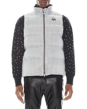 HVMAN Quilted Polyester Jacket with Bold Branding - Gray
