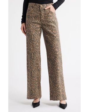 Wit & Wisdom Gracie Skyrise Double Side Seam Wide Leg Jeans - Brown