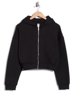 90 Degrees Odessa Full Zip Cropped Hoodie - Black