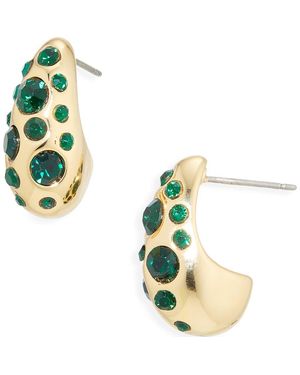 Kurt Geiger Bombay Pavé Cz Dome Hoop Earrings - Blue