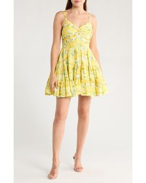 Avec Les Filles Fit And Flare Dress - Yellow