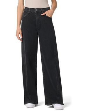 Hudson Jeans Jamie Forward Seam High Waist Wide Leg Jeans - Black