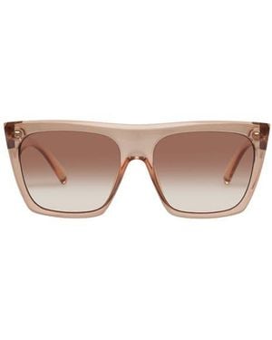 Le Specs Gradient Square Oversized Sunglasses - Pink