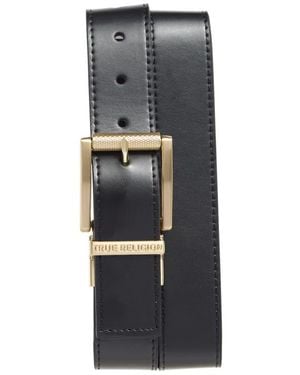 True Religion Lumin Nova Reversible Leather Belt - Gray